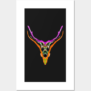 Abstract Deer Skull Posters and Art